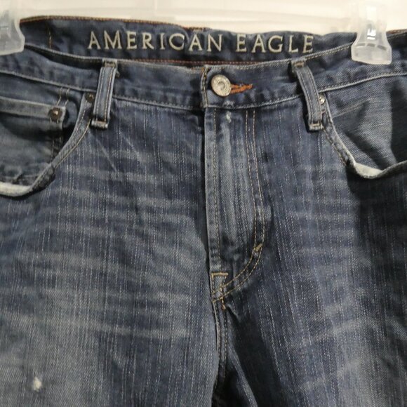 AMERICAN EAGLE | 34 x 32 | Bootcut Subtle Distressed Blue Denim - Jeans - Picture 4 of 16